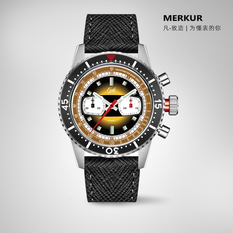 MERKUR Men Chronograph Watch Manual Wind Mechanical Wristwatch Tachymeter TY2901