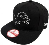New Era Nfl Detroit Lions Black White Logo Snapback Cap 9Fifty Limited Edition