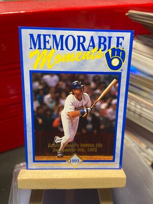 1992 Brewers Sentry Yount #4 Robin Yount / some white 3,000 Hit (9/9/92)