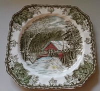 the village green Johnson Bros plate porcelain plate Diameter: 25 cm 10.1 inches English Porcelaine by Johnson Brothers drawn porsela