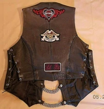 HARLEY DAVIDSON ** Motorcycle PINS & Patches * Pro-Rider Premium LEATHER VEST #1