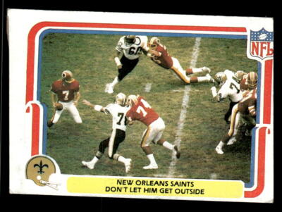 Don't Let Him Get Outside (Defense) 1980 Fleer Team Action  Card #34 Saints MC