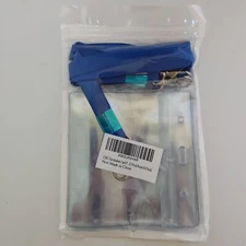 Clear ID Badge Holder Pack of 3 Zip Lock Water Proof  4 x 4 Inch with lanyards