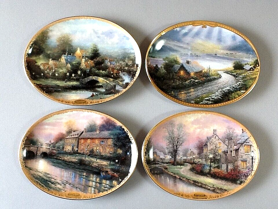 A Set of 4 Oval Thomas Kinkade Collector Plates NO BOX/ NO COA See Below | eBay a-set-of-4-oval-thomas-kinkade-collector-plates-no-box-no-coa-see-below-ebay