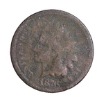 1876 FULL DATE Indian Head Cent Penny CULL / AG / HOLE FILLER