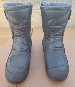 Frank Thomas Black Motorcycle Riding BOOTS 8 Aqua Pore Waterproof Breathable