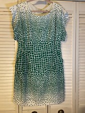 SALE - Eliza J Green and white pattern pocketed sundress