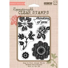 Clear Stamp 4x6 Luscious Patterened Flowers YELLOWEDThinking of You Special