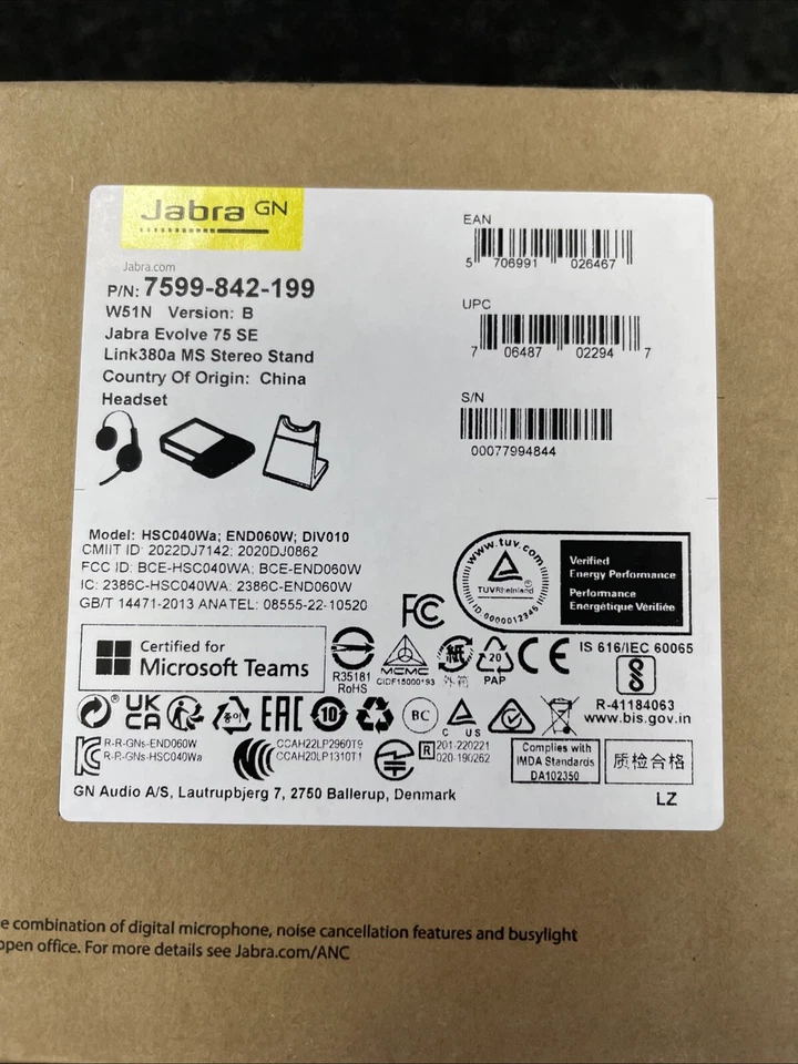 Jabra Evolve 75 Stereo Wireless Headset with Charging Stand - Brand New - Image 4 of 4