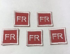 5 FR Patches Tags 1.25" Fire Resistant Retardant FRC Red White Replacement Patch