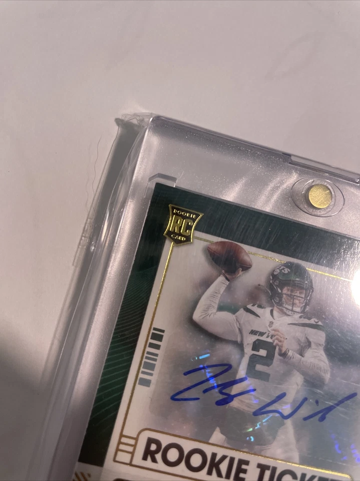 Zach Wilson 2021 Panini Contenders Rookie Ticket Auto Variation Patch RSV-ZWI RC - Image 4 of 4