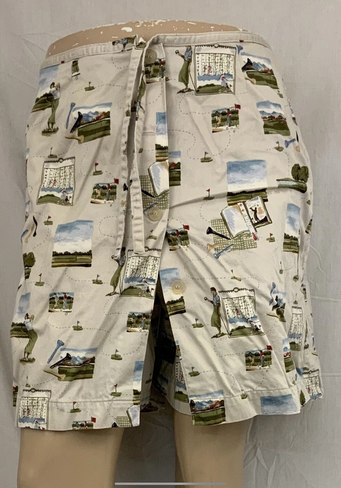 Liz Claiborne Golf Skort Sz 14 Tan 100% Cotton Drawstring Mint YGI N1-101 - Image 3 of 4