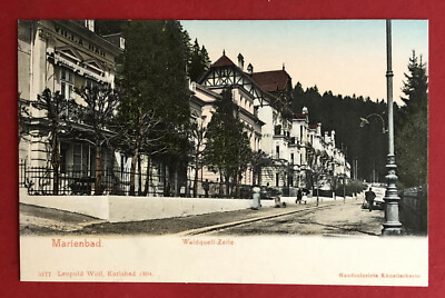 Postcard Marienbad in Bohemia around 1900 view in the forest spring line (75419