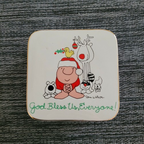 De colección Ziggy 1979 Dios nos bendiga a todos Navidad Navidad Caja de baratijas Joyería - Imagen 2 de 9
