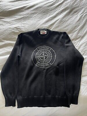 Supreme Stone Island Reflective Compass Knit Sweater Medium Supreme Stone Island Reflective Compass Knit Sweater Medium