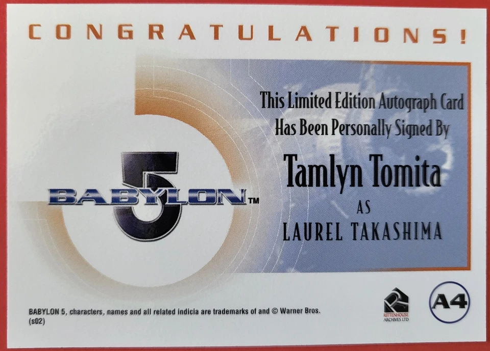 Babylon 5 Complete A4 Tamlyn Tomita as Laurel Takashima auto card 2002 - Image 2 of 2