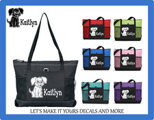PUPPY DOG W/ NAME CUSTOM TOTE BAG PURSE SCHOOL TRAVEL SPORTS OVERNIGHT BAG