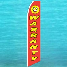 WARRANTY FLUTTER FEATHER FLAG Swooper Used Cars Advertising Sign Feather Banner