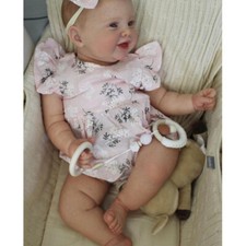 24" Reborn Baby Puppe 60CM Vinyl Cloth Body Mädchen Boy Dolls Newborn Toddler