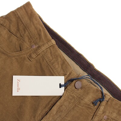 Zanella NWT 5 Pocket Jean Cut Pants Size 30 US Martin Solid Brown Cotton Blend