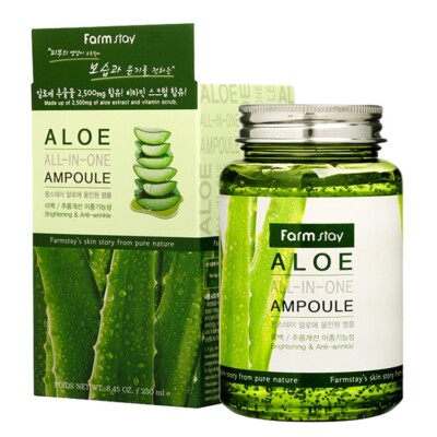 FARM STAY Aloe All In One Ampoule 250ml / 8.45 fl oz FREE STANDARD SHIPPING