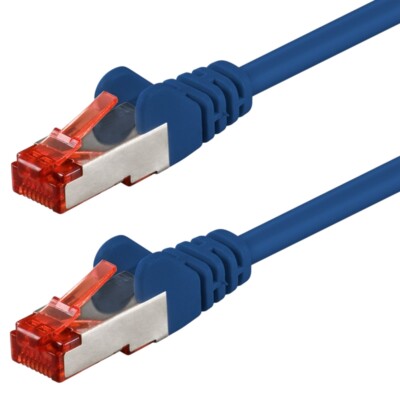 Netzwerkkabel Cat.6 blau 50m S/FTP PiMF 250MHz DSL LAN Patch-Kabel 1:1