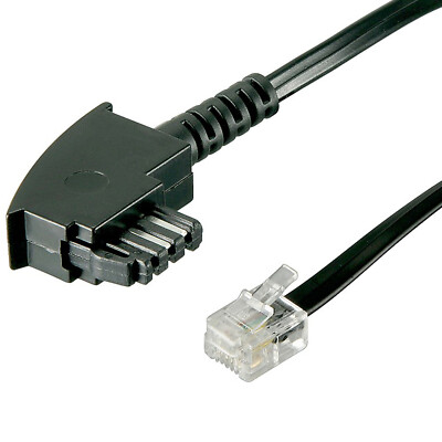 6m Telefon-Kabel TAE F St. > RJ11 Stecker 6P4C internationale Belegung 4-polig