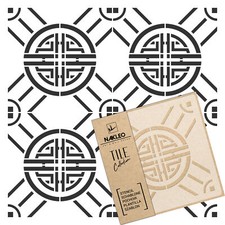 BAOJI Tile reusable PLASTIC Stencil // 10x10cm to 60x60cm // Chinese Floor Wall