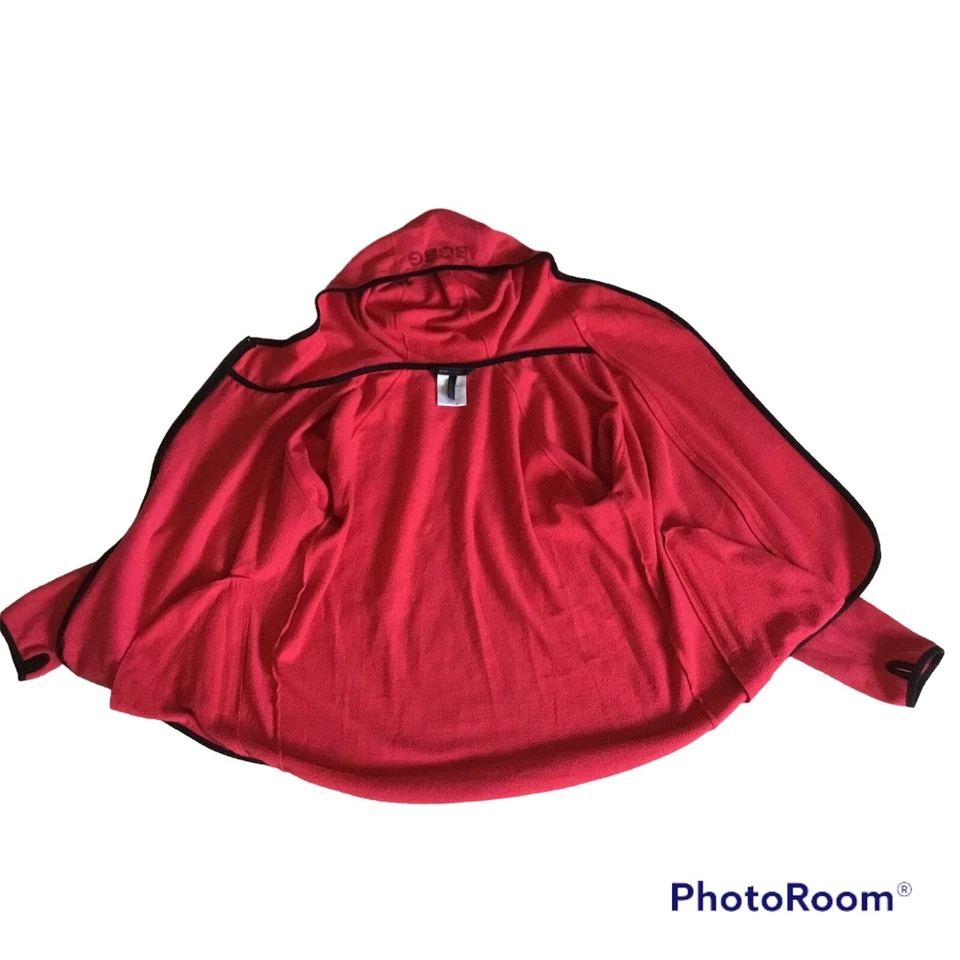 Sudadera con capucha BCBG MAXAZRIA para mujer roja asimétrica cremallera mediana Foto 4 de 4