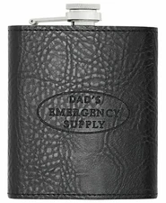 Perry Ellis Portfolio Black 7oz Stainless Steel Pocket Flask Dad's Emergency 