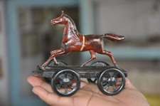 Vintage Fine Horse On Platform Litho Pull Along Tin Toy, Germany/Japan
