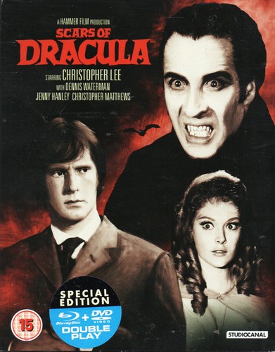 SCARS OF DRACULA - UK BLU RAY & DVD - CHRISTOPHER LEE, HAMMER HORROR.