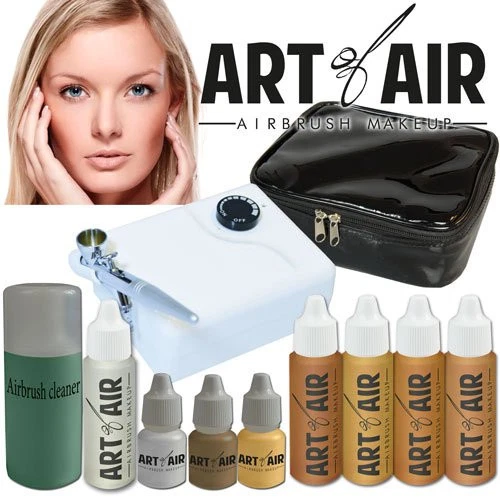 Art of Air Professional Airbrush Cosmetic Makeup System - Medium Foundation Set