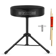 5 Core Drum Throne 3" Thick Padded Memory Foam Comfortable Drummer Stool 330Lb C
