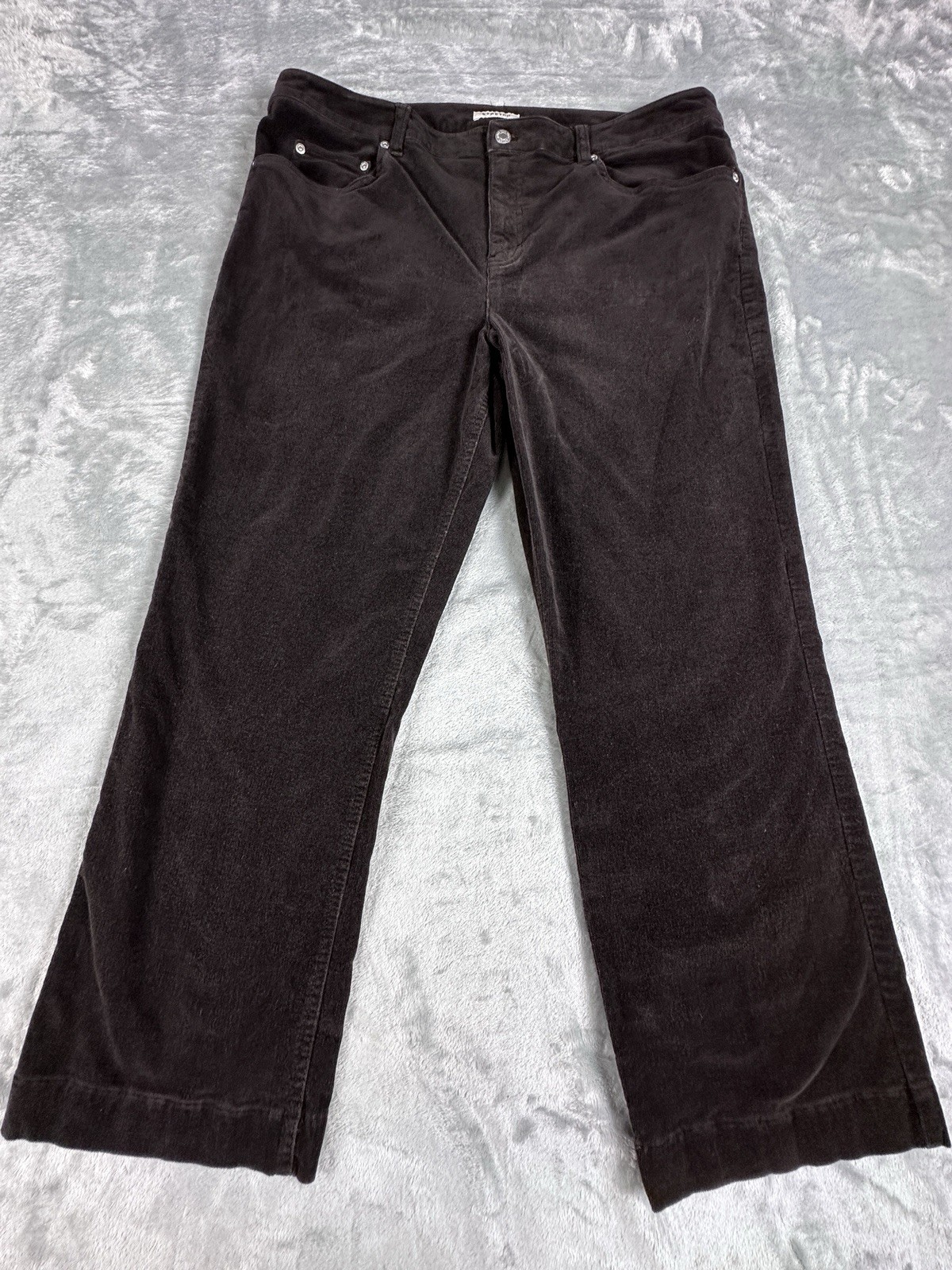 Womens Brown Corduroy Pants SIZE 16 Jones New York Sport Stretch Pockets