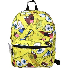 Sponge Bob All Over Print Nylon School Backpack 16" Bookbag for Girls  Boys