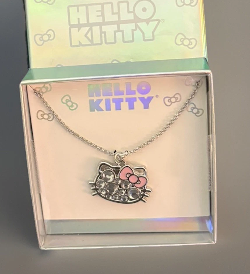 Collar y colgante Hello Kitty pedrería lazo rosa, belleza absoluta Foto 4 de 4