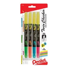 Twin Checker Double-ended highlighter 4-Pk