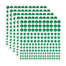 5 Sheet/825 Pcs Self Adhesive Acrylic Gem 3/4/5/6mm Sticker, Dark Green