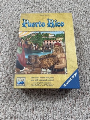 Puerto Rico Board Game Rio Grande Ravensburger Deluxe w Expansions New in Shrink