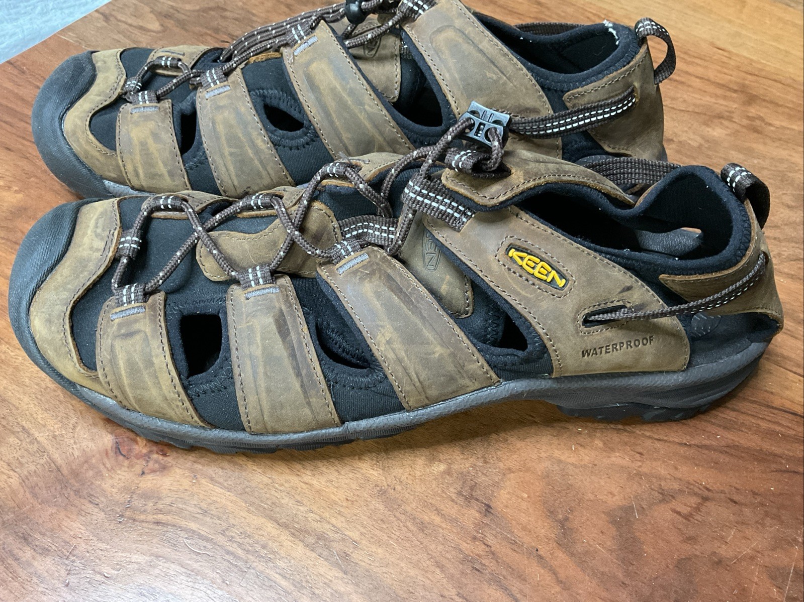 Sandali da trekking Keen Targhe lll punta chiusa impermeabili in pelle bisonte pacciame taglia 14