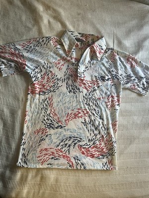 Silver Fox California Men's Button-Front Short Sleeve Shirt M Multicolor Casual 
