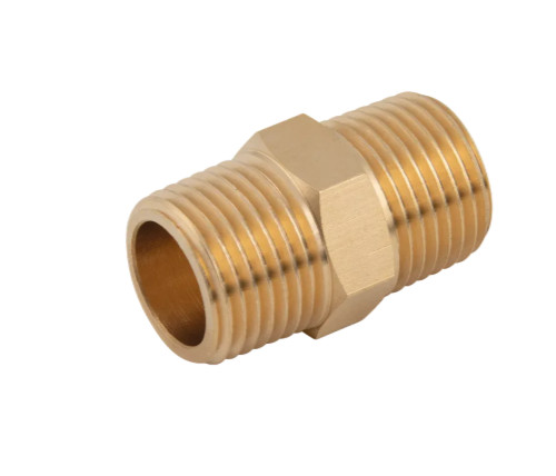 1/4""NPT Male to 1/4""BSP Male Adaptor Nipple in Brass for Air, Oil