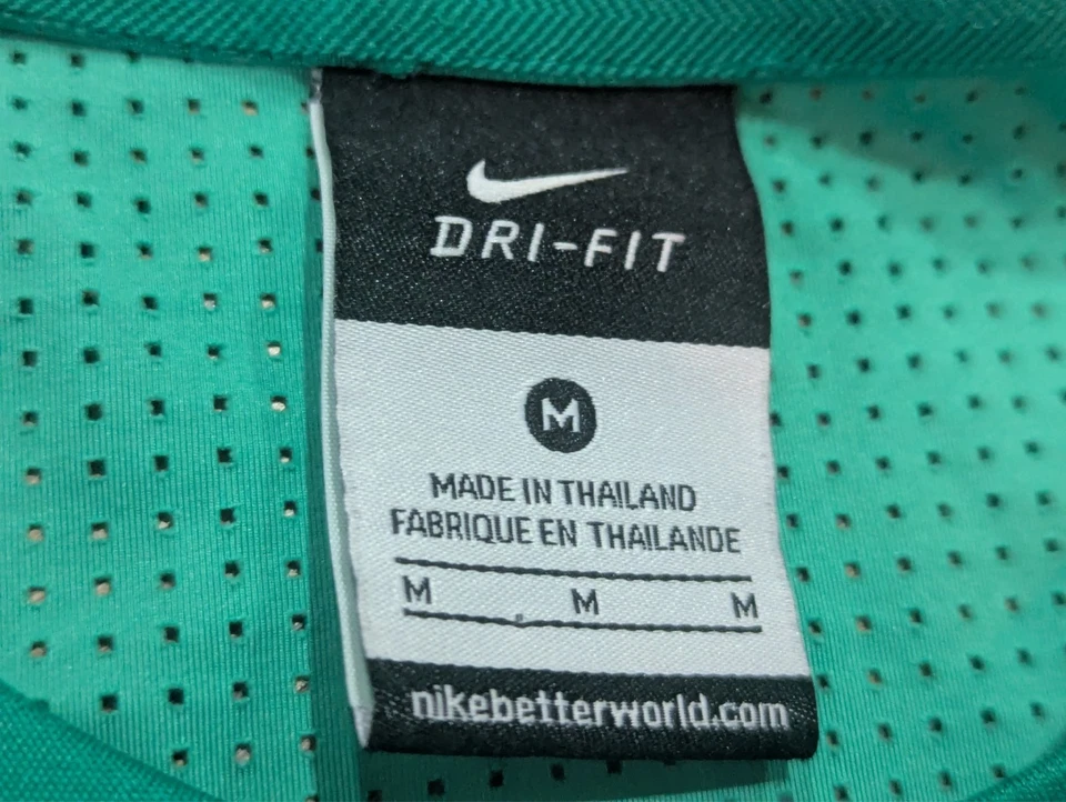 CAMISETA Nike Tennis Challenger Premier Crew verde blanco a rayas (mediana) Dri Fit Foto 4 de 4