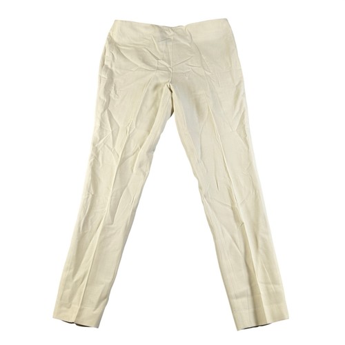 Akris, Akris Women Cream Wool Blend Side Zip Straight Leg Trousers Size US 6