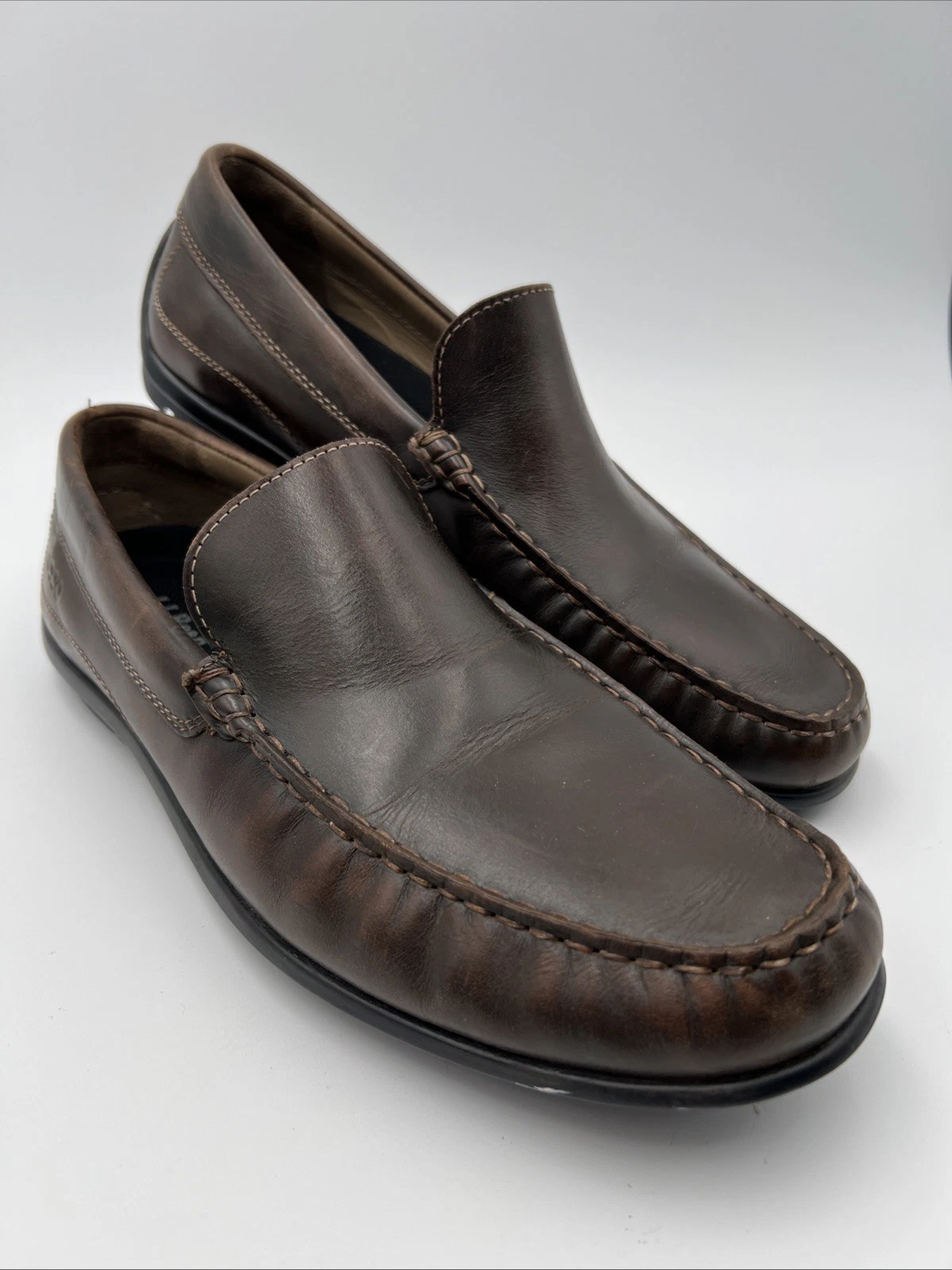 Scarpe eleganti comode ECCO Classic Moc 2.0 taglia EUR 44 US 10 pelle marrone 571004