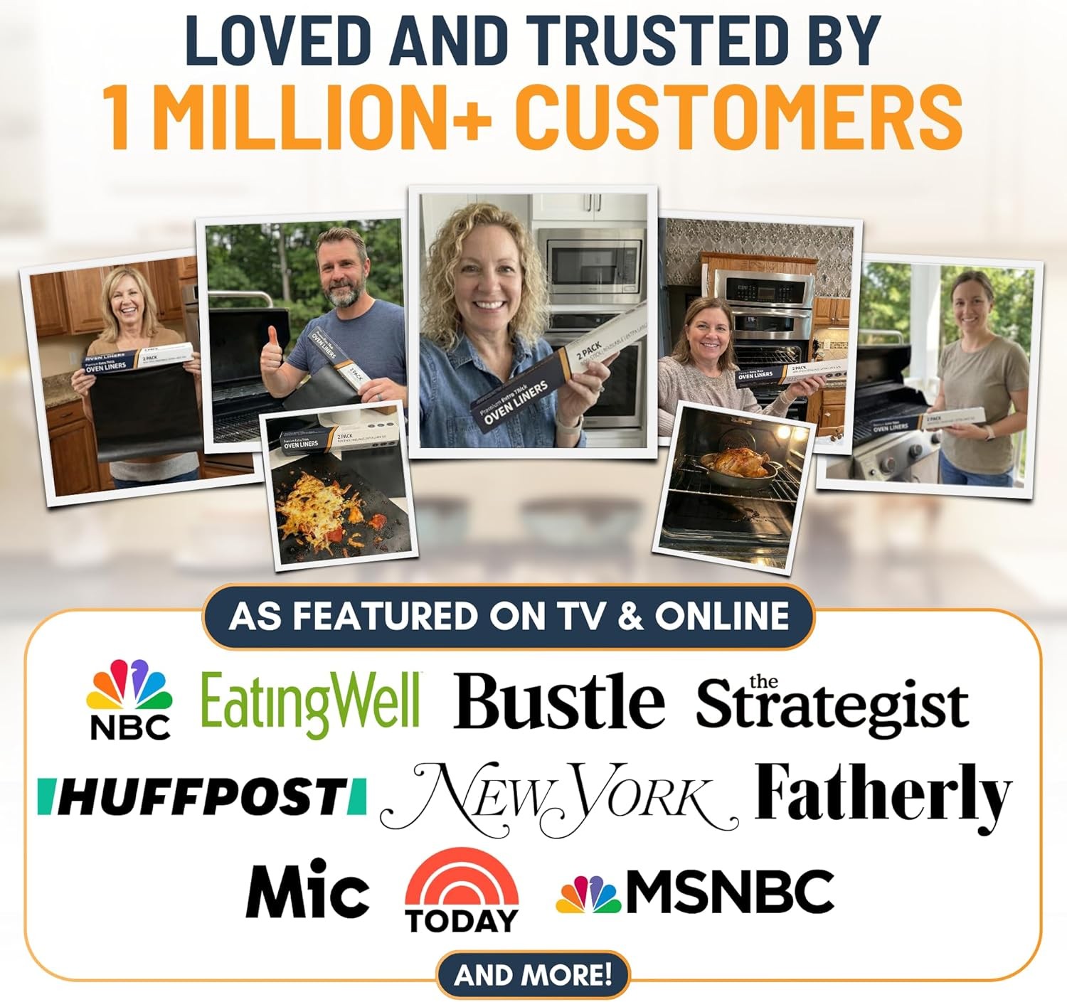 Oven Liners for Bottom of - 2 Pack Large Heavy Duty Mats, 2 Pack, Black 