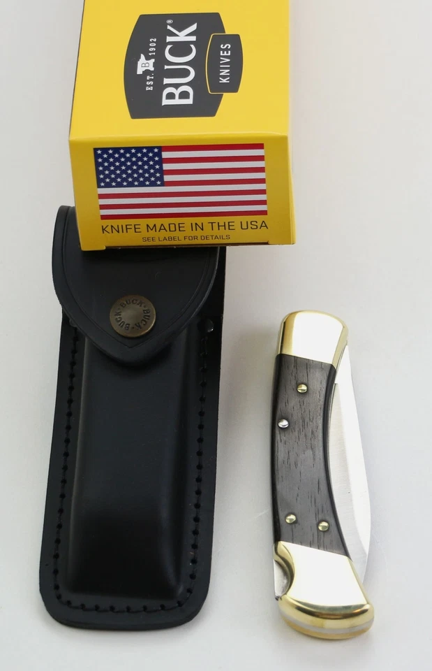 Buck 110 Drop Point Folding Hunter Knife 0110BRS6-B 420HC Ebony Made in USA New - image 2 of 4