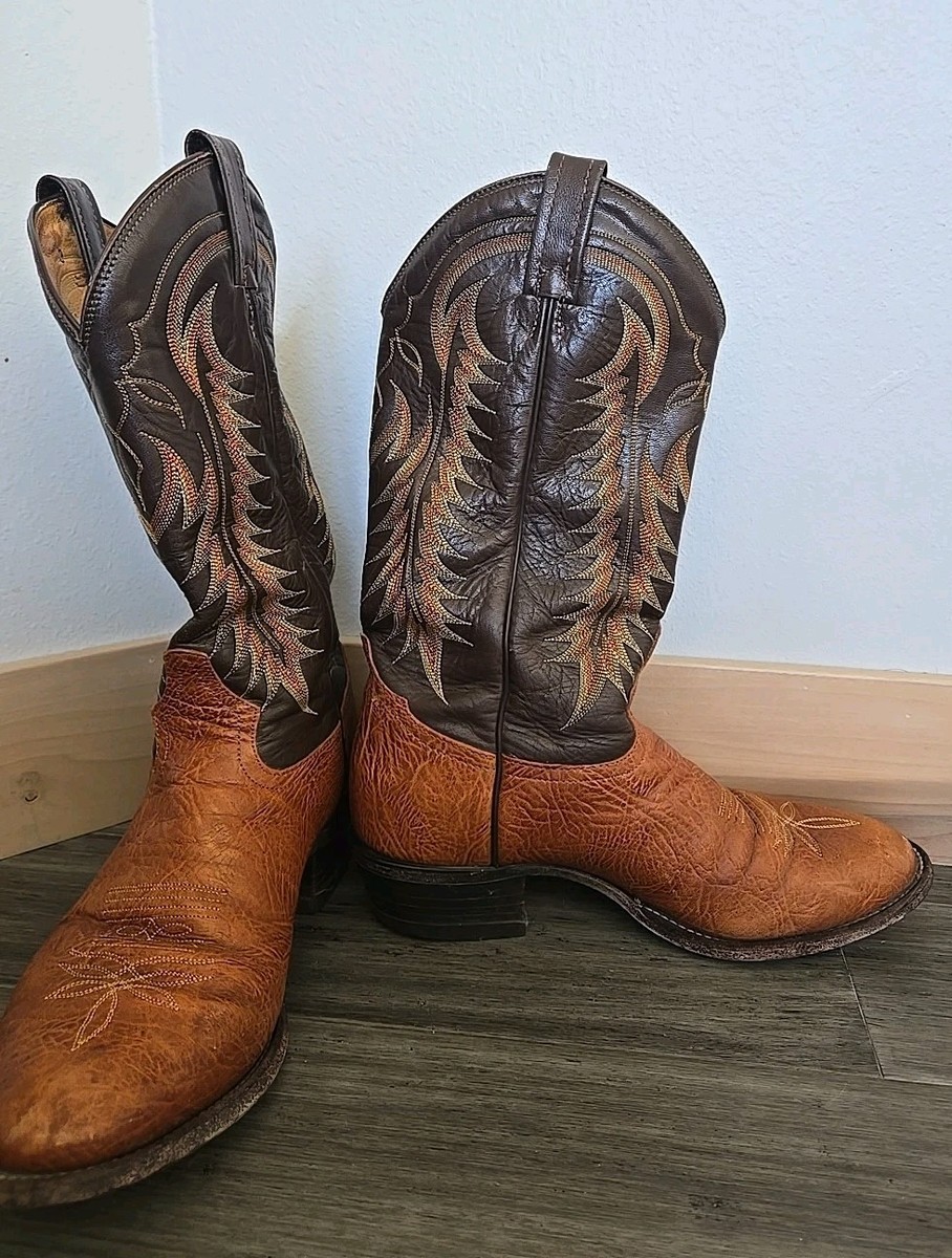 Vintage Tony Lama Boots 9 EE Brown Leather Cowboy Mens Style  display picture 2