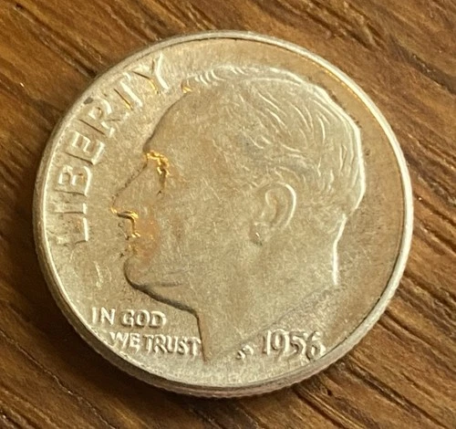 1956 Roosevelt Dime – 90% Silver – Philadelphia Mint – Circulated Coin